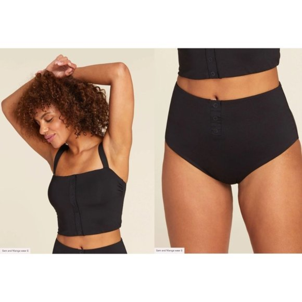Andie‎ Swim The Snap Top and Bottom Set Black NWT size Large